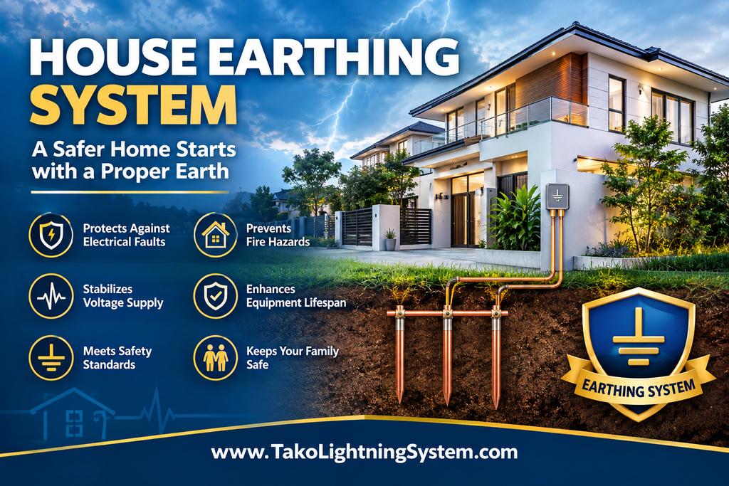 House Earthing System: TAKO's MS IEC 62305 Compliant Lightning Protection System 9 House Earthing System