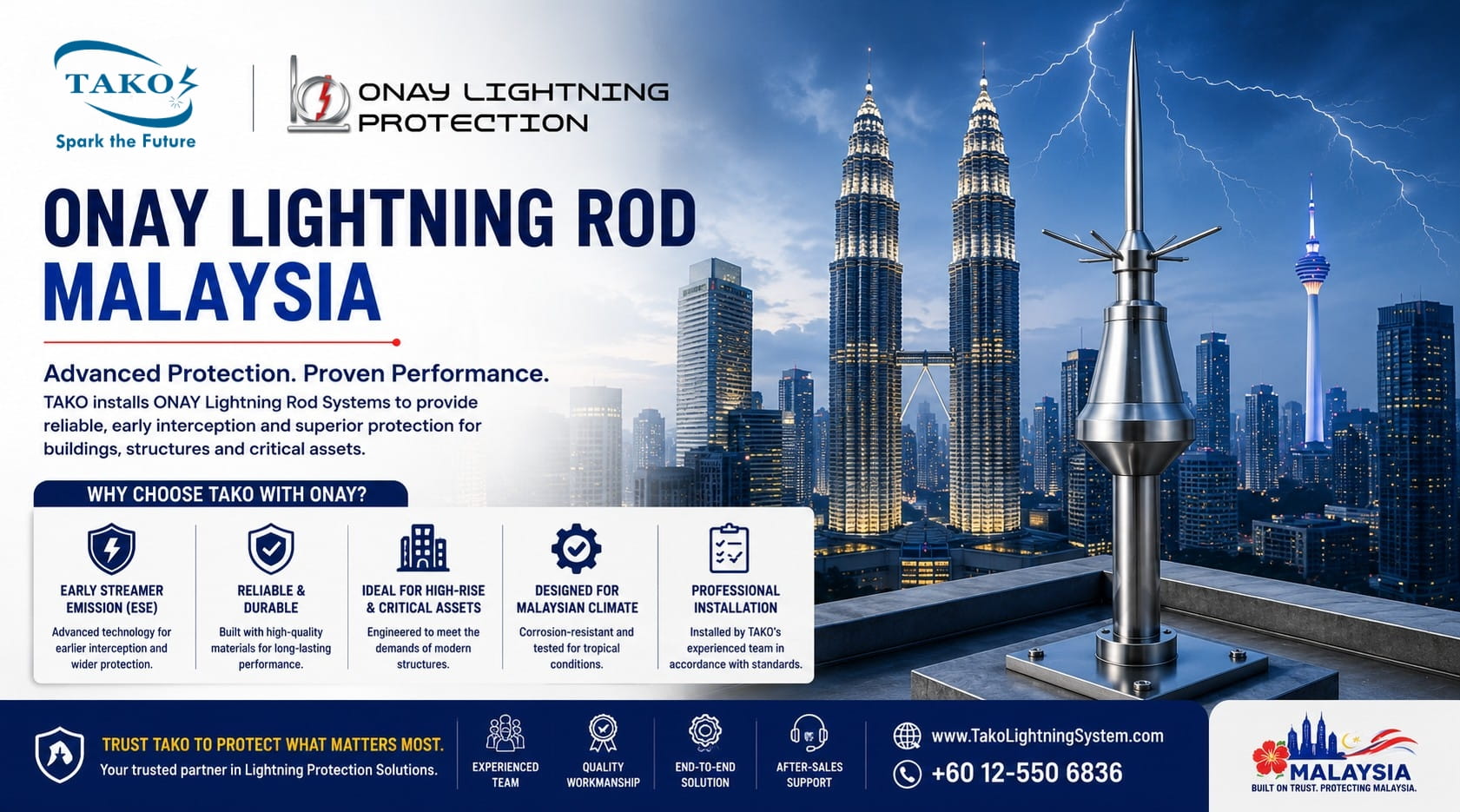 TAKO since 1979's Lightning Rod Malaysia Solutions: Elevating High-Rise Building Safety 1 Onay Lightning Rod Malaysia