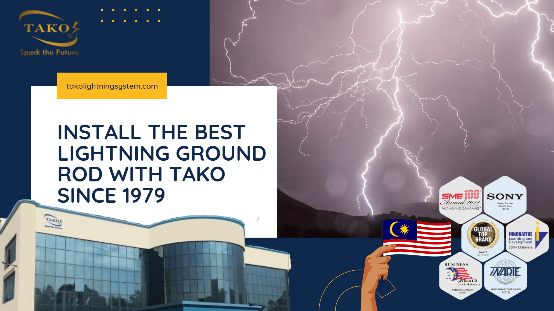 TAKO since 1979: #1 Lightning Ground Rod to Ensure Safety