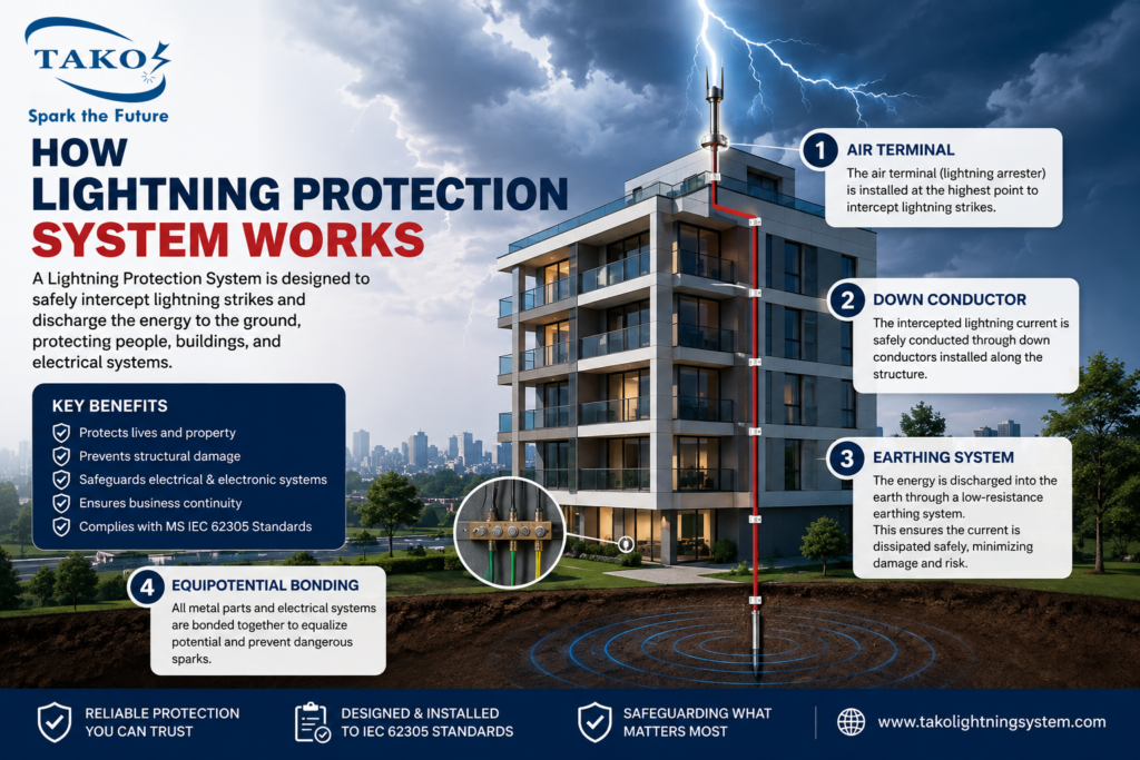 TAKO since 1979: How Lightning Protection System Works to Safeguard Your Home 10 How Lightning Protection System Works