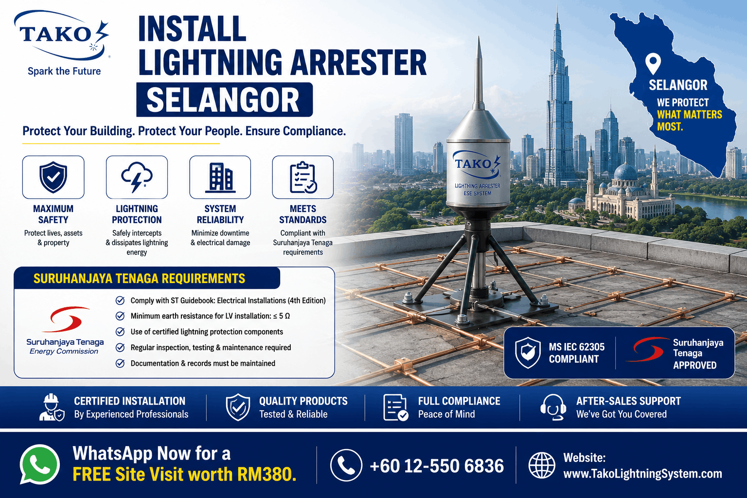 install lightning arrester Selangor