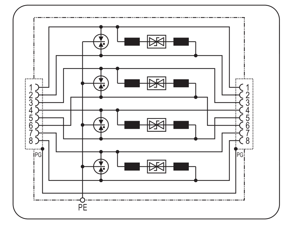 Basic circuit diagram for BS RJ45G 48