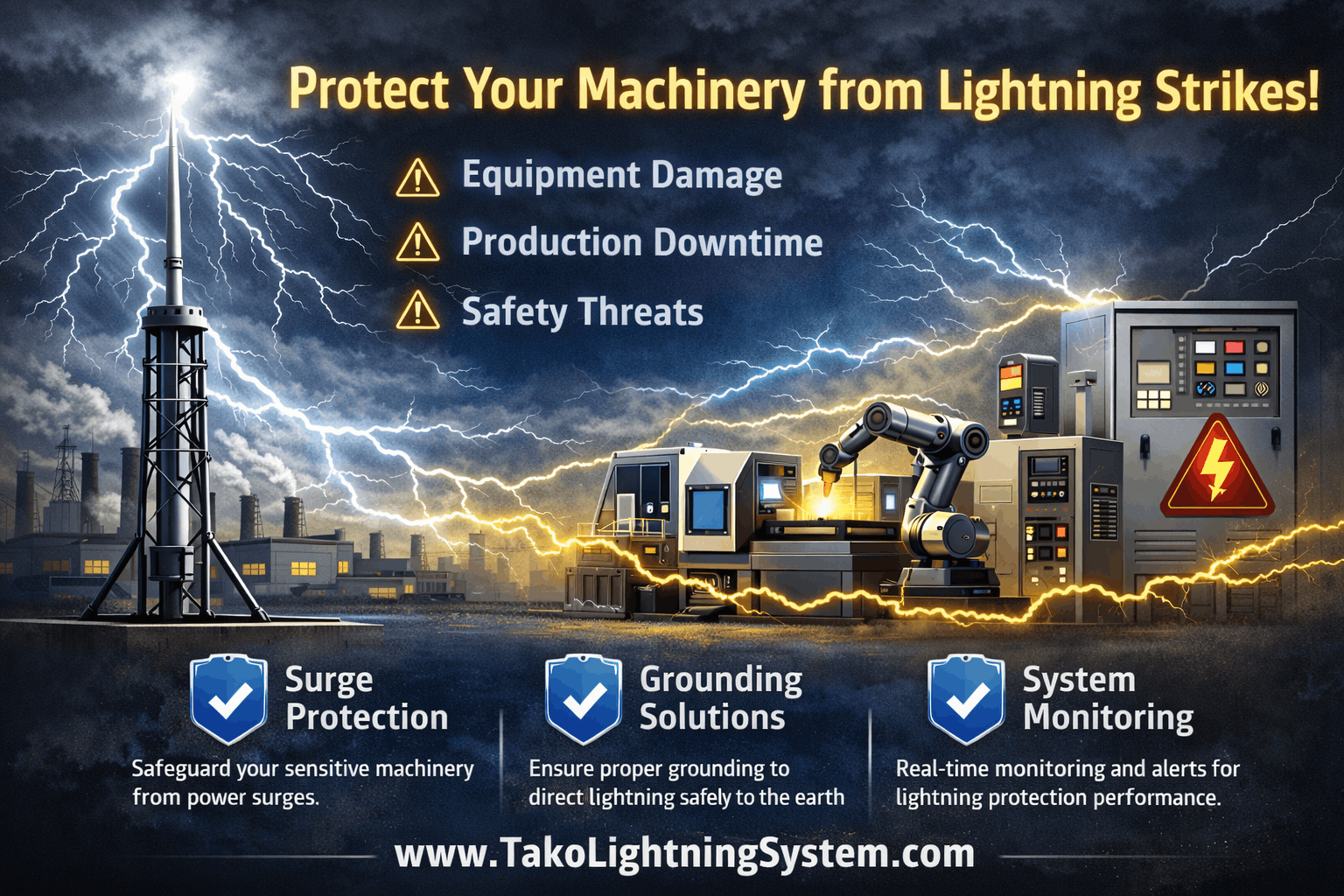 lightning protection for manufacturing machinery