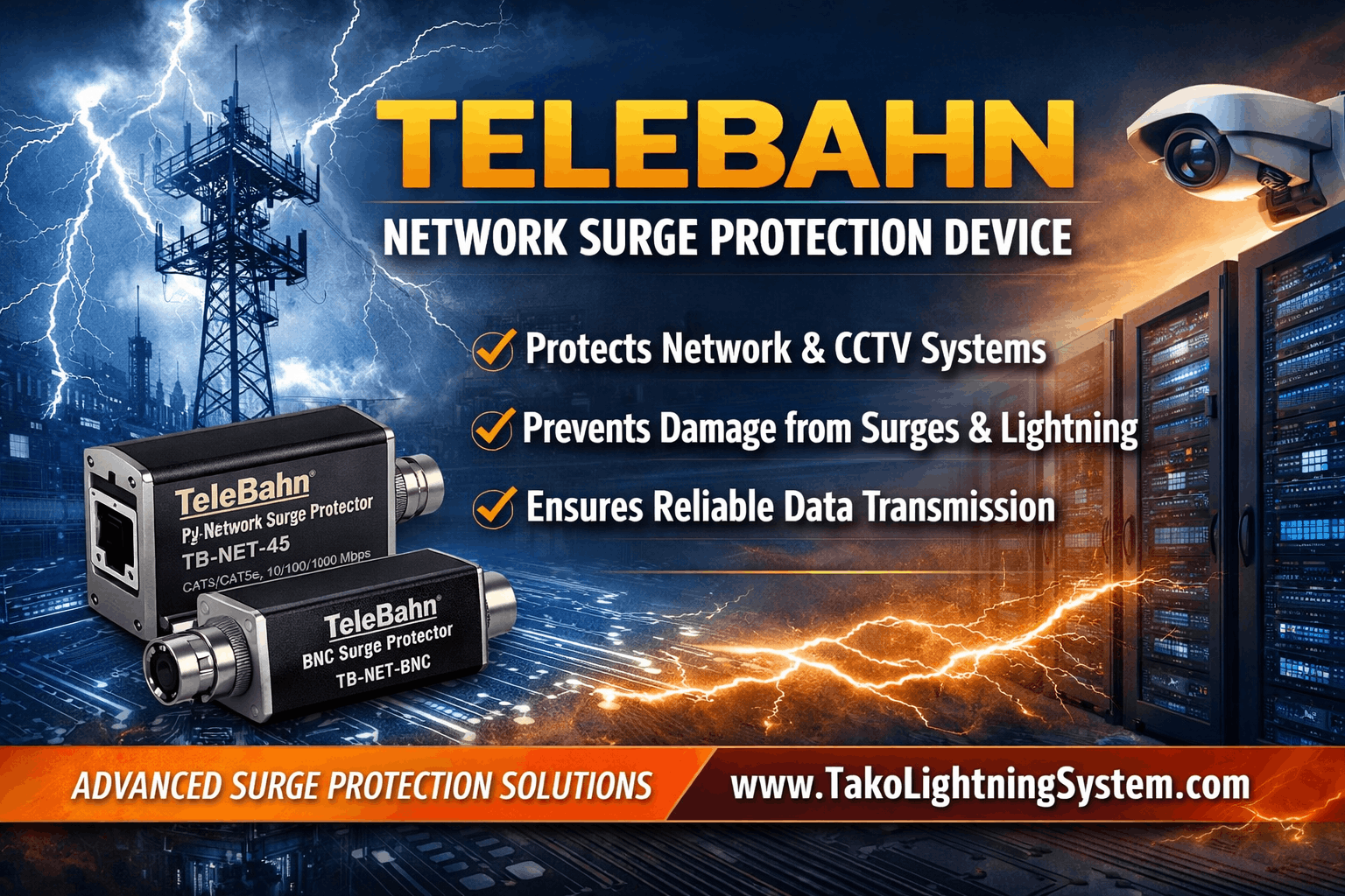 TAKO since 1979: Telebahn Network Surge Protection Device 10 network surge protection device